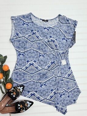 FYLO London Japanese Florals Asymmetrical Hem Top